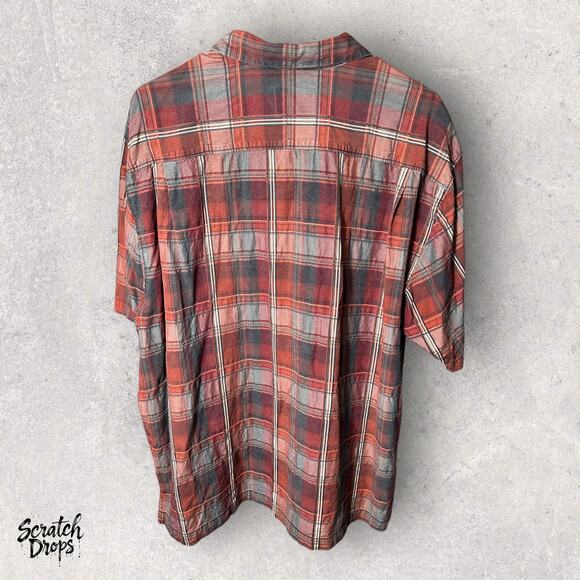 Vintage Tommy Bahama Red Plaid Polo Shirt Size XL - Classic Casual Men's Wear - Picture 2 of 4